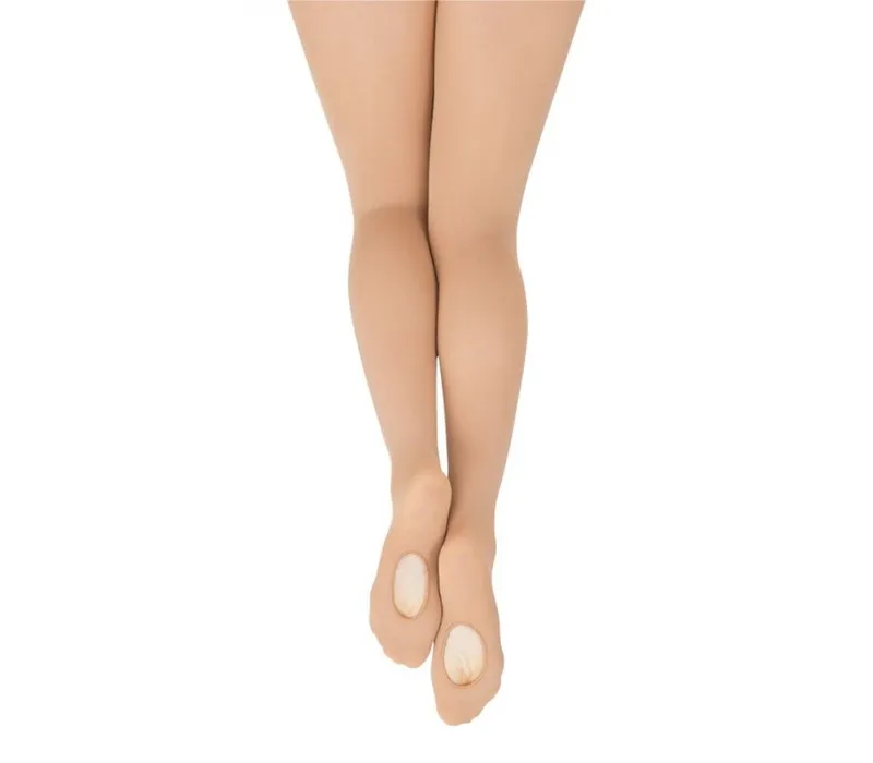 Capezio ultra soft transition tights 1816C, konvertibilné pančucháče pre deti - Telová svetlo Capezio