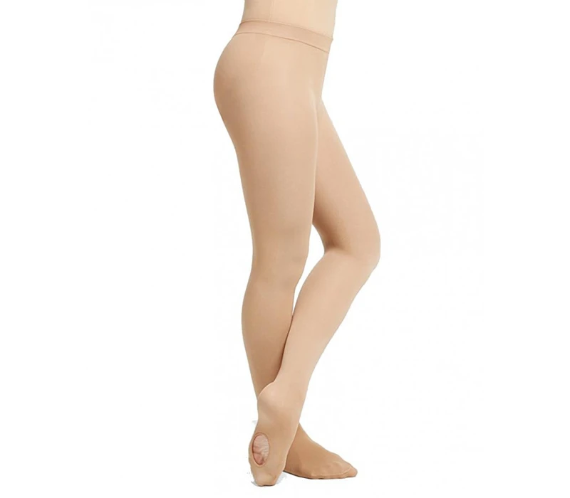 Capezio ultra soft transition tights, konvertibilné pančucháče pre deti - Ružová light ballet Capezio