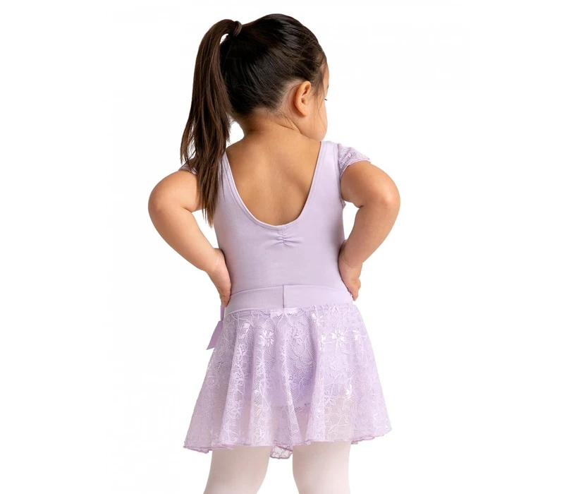 Capezio, čipkovaná suknička s elastickým pásom - Fialová - lavender