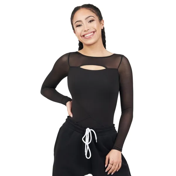 Capezio Dance Active Front Keyhole long sleeve leo, dres pre dievčatá