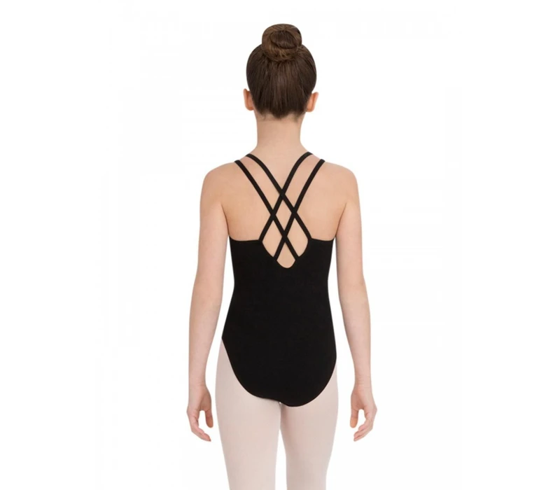 Capezio Double strap camisole leotard, detský baletný dres - Čierna