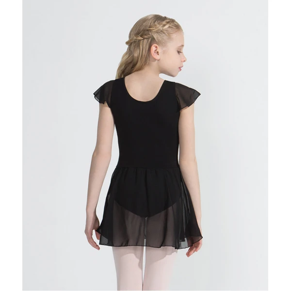 Capezio flutter sleeve dress, dres so sukničkou