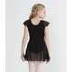 Capezio flutter sleeve dress, dres so sukničkou - Čierna