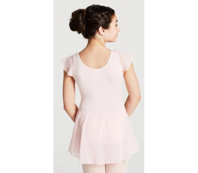 Capezio flutter sleeve dress, dres so sukničkou - Ružová Capezio