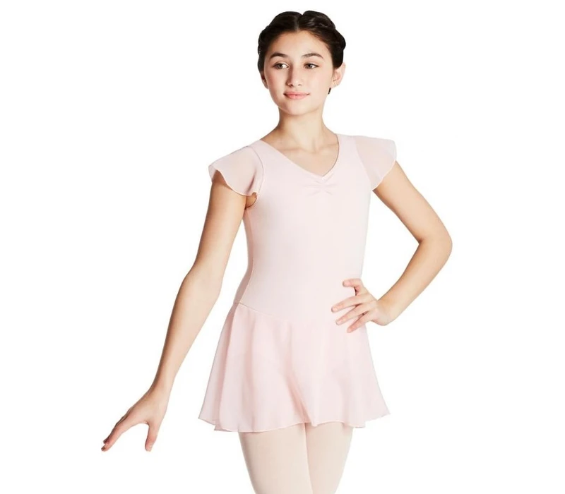 Capezio flutter sleeve dress, dres so sukničkou - Ružová Capezio