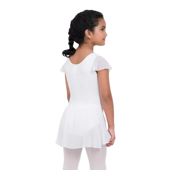 Capezio flutter sleeve dress, dres so sukničkou - Biela Capezio flutter sleeve dress, dres so sukničkou - Biela