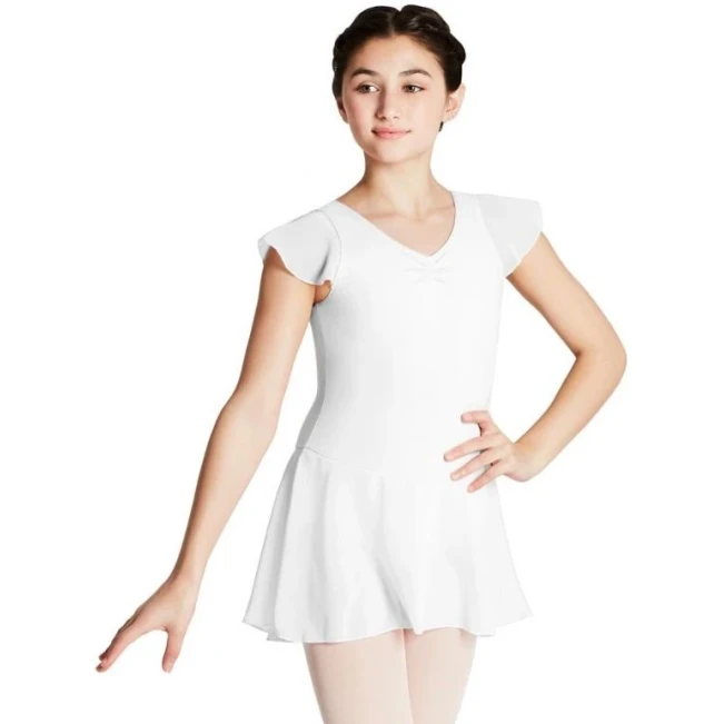 Capezio flutter sleeve dress, dres so sukničkou - Biela Capezio flutter sleeve dress, dres so sukničkou - Biela