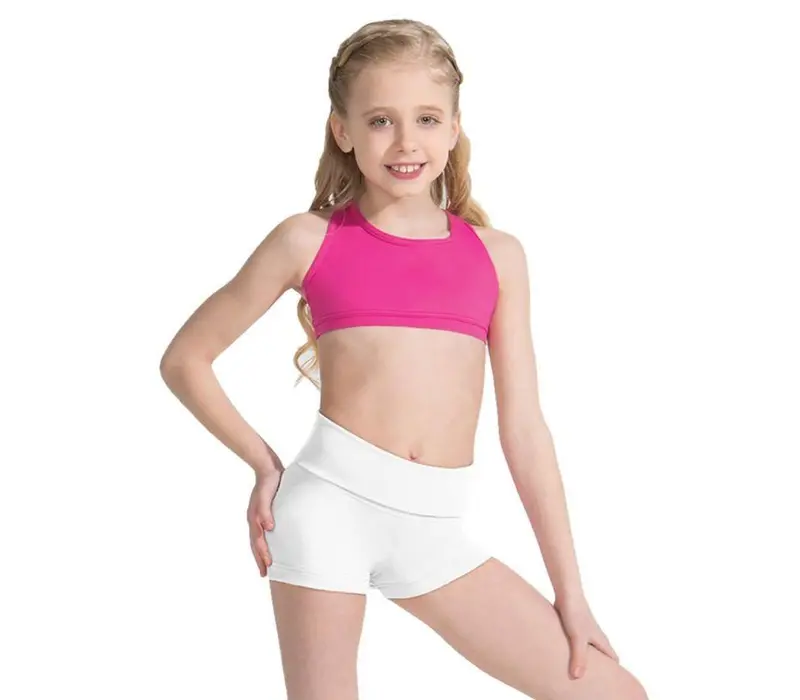 Capezio Foldover Boyshort, detské krátke nohavice - Biela