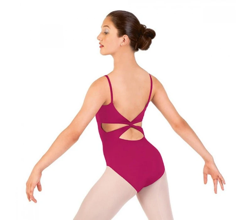 Capezio camisole leotard with twist back, baletný dres - Fialová morušová Capezio