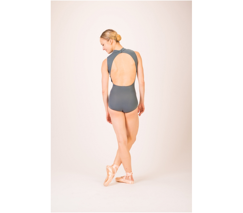 Capezio Polo neck leotard, baletný dres - Sivá sušená šalvija Capezio