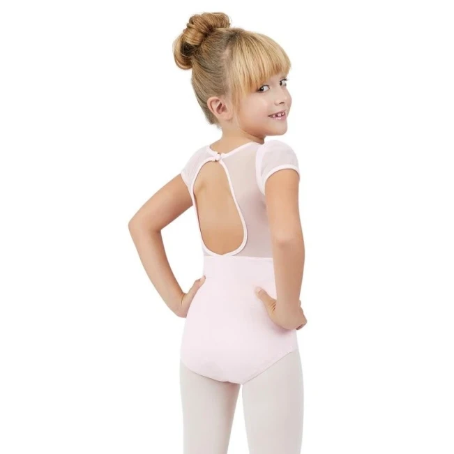 Capezio puff sleeve keyhole back leotard, detský dres Capezio puff sleeve keyhole back leotard, detský dres - Ružová Capezio
