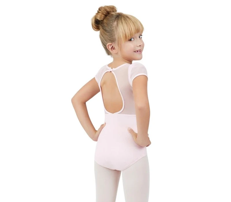 Capezio puff sleeve keyhole back leotards, detský dres - Ružová Capezio