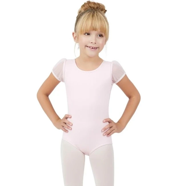 Capezio puff sleeve keyhole back leotard, detský dres Capezio puff sleeve keyhole back leotard, detský dres - Ružová Capezio