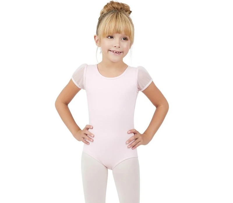 Capezio puff sleeve keyhole back leotards, detský dres - Ružová Capezio