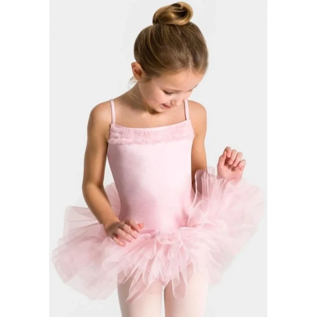 Capezio Ruffle Yoke, detský dres s tutu sukničkou - Ružová Capezio Capezio Ruffle Yoke, detský dres s tutu sukničkou - Ružová Capezio