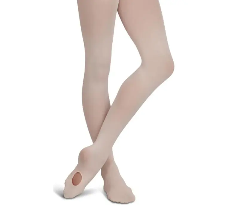 Capezio ultra soft transition tights, konvertibilné pančucháče pre deti - Hnedá java Capezio