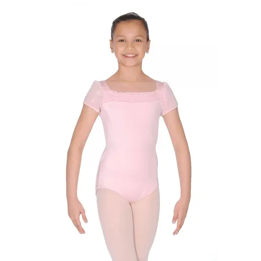 Capezio puff sleeve leotard, dresík s trblietavými rukávkami