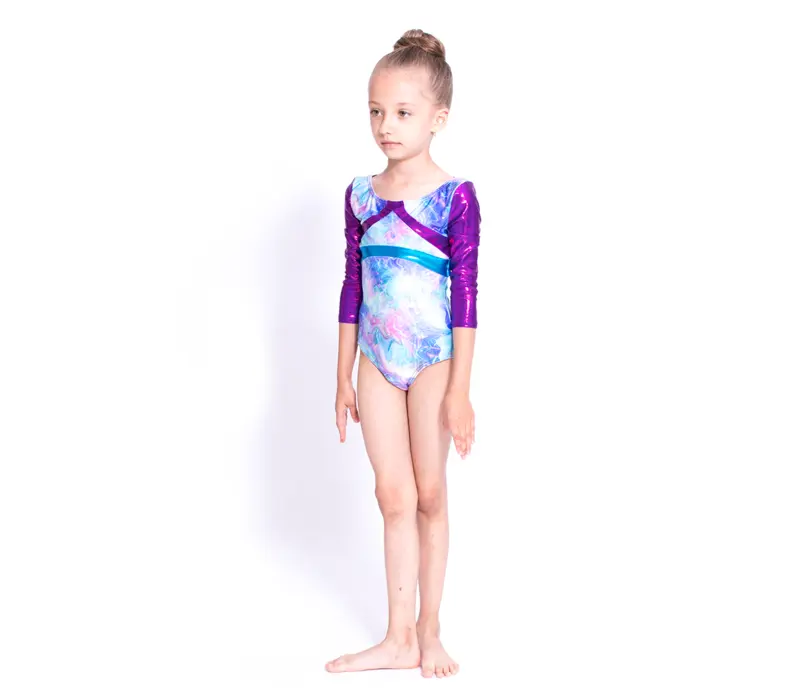 Capezio Gymnastics Arch Back, gymnastický dres - Capezio Laser svetlo modrá