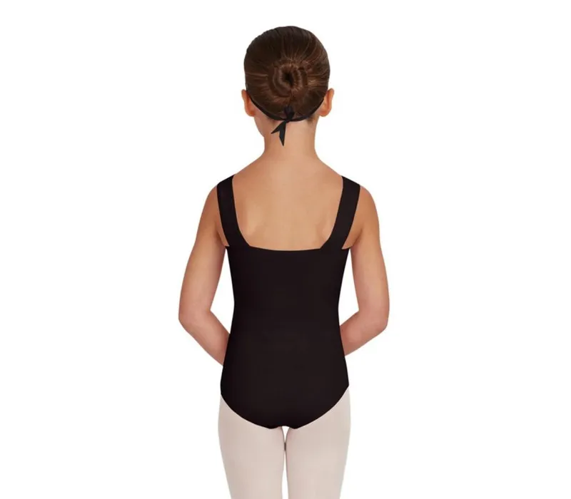 Capezio Wide Strap Leotard, detský dres na hrubé ramienka  - Čierna