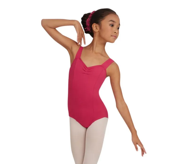 Capezio Wide Strap Leotard, detský dres na hrubé ramienka  - Morušová svetlo Capezio