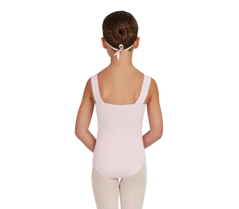 Capezio Wide Strap Leotard, detský dres na hrubé ramienka  - Ružová Capezio